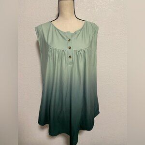 Amclos Women's Top Green Ombre Design